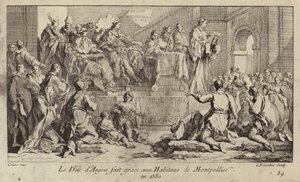 Ludvig I, hertug af Anjou, regent af kong Charles VI af Frankrig, takker indbyggerne i Montpellier