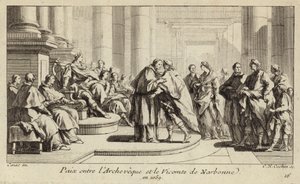 Fred mellem biskoppen og visegreven af Narbonne af Charles Nicolas II Cochin