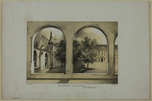 Interiørbillede af rekreationspladsen af Charles Nicolas Lemercier