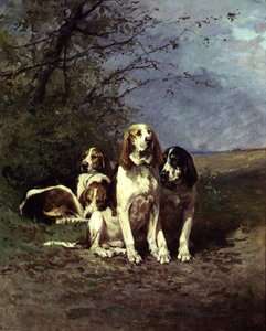 Hunde hviler (panel)