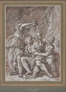 Loth og hans døtre (tegning) af Charles Parrocel