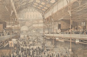 En indvendig udsigt over New York Crystal Palace, 1853.