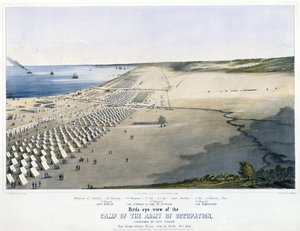 Fugleperspektiv af Besættelseshærens Lejr, kommanderet af Genl. Taylor. I nærheden af Corpus Christi, Texas, [fra nord] okt. 1845. af Charles Parsons