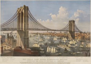 The Great East River Suspension Bridge: Forbinder byerne New York og Brooklyn