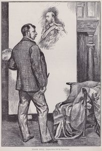 Frank Holl, maleri i sit atelier (gravering) af Charles Paul Renouard