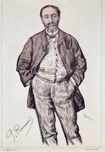 Portræt af Camille Saint, Saens, fransk komponist, 20. århundrede (stik) af Charles Paul Renouard