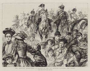 De militære manøvrer, en anklage fra de 8. husarer spreder folkemængden