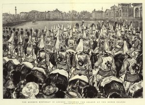 Dronningens fødselsdag i London, tropper Color på Horse Guards