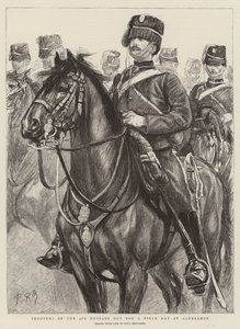 Troopers of the 4th Husars ude til en feltdag ved Aldershot