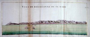 Udsigt over Barcelona og dens havn af Charles Pene
