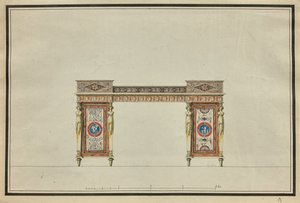 Design af et skrivebord, c. 1800.