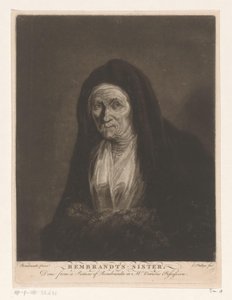 Portræt af en ukendt gammel kvinde Rembrandts - søster (titel på objekt)