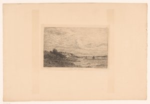 Udsigt over Seinen ved Honfleur La Seine før Honfleur (titel på objekt) af Charles Pierre Daubigny