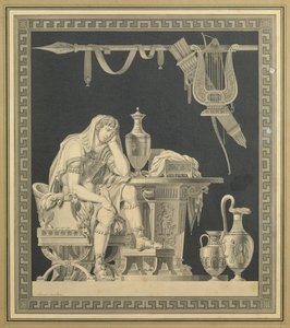 Achilleus sørger over Patroklos død af Charles Pierre Joseph Normand
