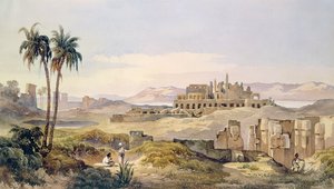 Udsigt over ruinerne af Karnak i Egypten af Charles Pierron