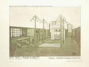 Børnehave, ca. 1901 (farvelitografi) af Charles Rennie (after) Mackintosh