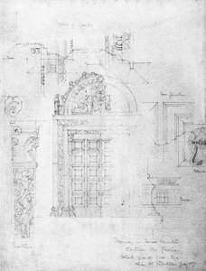 Døråbning i Small Cloister, Certosa di Pavia, 1891 af Charles Rennie Mackintosh