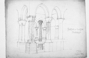 Springvand i Cloister, Monreale, 1891 af Charles Rennie Mackintosh