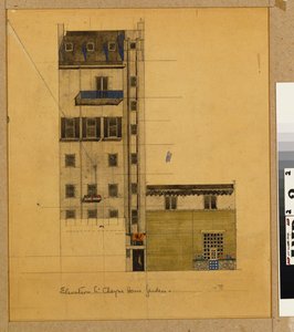 London, Elevation of Proposed Studio i Glebe Place og Upper Cheyne Walk af Charles Rennie Mackintosh