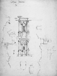 Palace Courtyard, Ferrara, 1891 af Charles Rennie Mackintosh