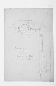 Plan over brønden i toilettet, Certosa di Pavia, 1891 af Charles Rennie Mackintosh