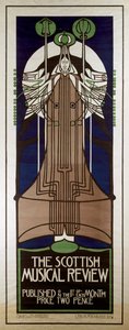 Plakat, der reklamerer for Scottish Musical Review af Charles Rennie Mackintosh