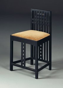 Sidestol, ca. 1905/10 (eboniseret træ) af Charles Rennie Mackintosh
