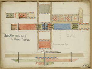Studies of decorative ceiling panels, San Miniato, Florence, 1891dani af Charles Rennie Mackintosh