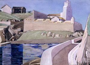 Fyrtårnet, 1927 (wc over blyant på papir) af Charles Rennie Mackintosh