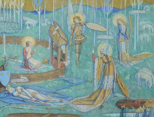 Saint Joan and Her Voices, ca. 1924 (wc på papir) af Charles Ricketts