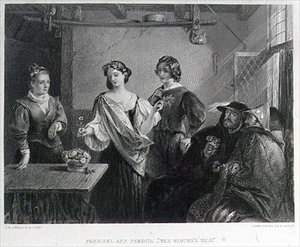 Florizel og Perdita, graveret af Lumb Stocks (1812-92) (gravering)