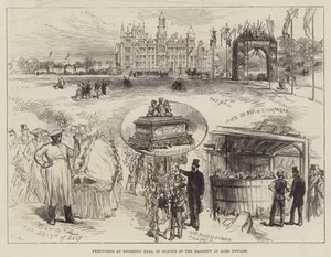 Festligheder i Thoresby Hall, til ære for flertallet af Lord Newark af Sir John Charles Robinson