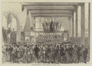 De engelske frivillige i Gent, modtagelse på Hotel de Ville af Sir John Charles Robinson