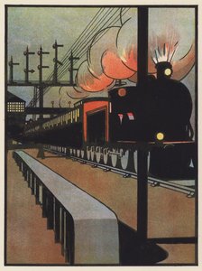 Nattoget forlader en station af Charles Robinson