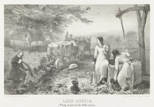Landarbejde (plov og brønd fra det ellevte århundrede) (titel på objekt) af Charles Rochussen