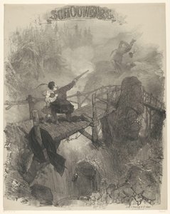 Scene fra balletten Den Sorte Djævel Teater (titel på objekt) Meddelelser om balletter og skuespil opført i Amsterdam City Theatre (serietitel) af Charles Rochussen