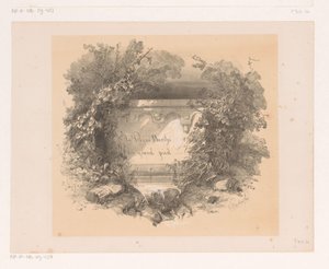 Titel på væg i landskab Titelside for: Jacques Collin de Plancy, La Reine Berthe au grand pied, 1842 af Charles Rochussen