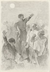 Wilfried omgivet af sine krigere af Charles Rochussen