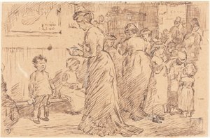 En stationsbuffet af Charles Samuel Keene