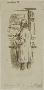 Mand på udstilling af Charles Samuel Keene