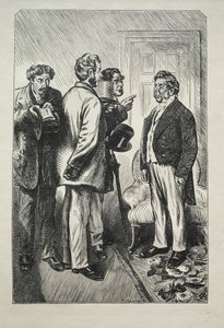 Vores juletyrkiet, hr. Bobsby bekymret af Charles Samuel Keene