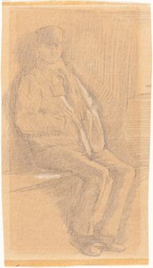 Siddende mand af Charles Samuel Keene