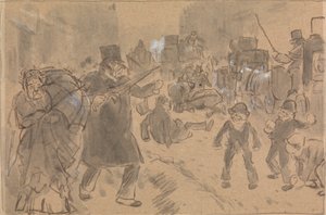 Gadescene af Charles Samuel Keene
