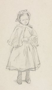 Studie for en lille pige af Charles Samuel Keene