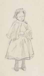 Studie for en lille pige. af Charles Samuel Keene
