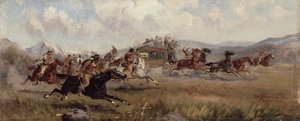 Sioux angriber en diligence, 1909