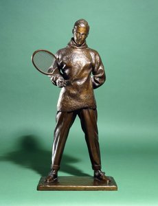 En bronzefigur af H.R.H. Prinsen af Wales, senere Edward VIII, klædt til tennis, ca. 1920
