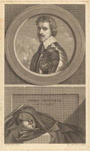 Thomas Wentworth, Comte de Strafford af Charles Simonneau after Adriaen van der Werff after Sir Anthony van Dyck