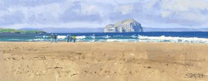 Bass Rock, Belhaven, 2015 (olie på lærred) af Charles Simpson