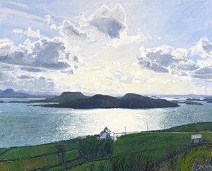 Blændende lys, Tanera Mor, 2011 (olie på lærred) af Charles Simpson